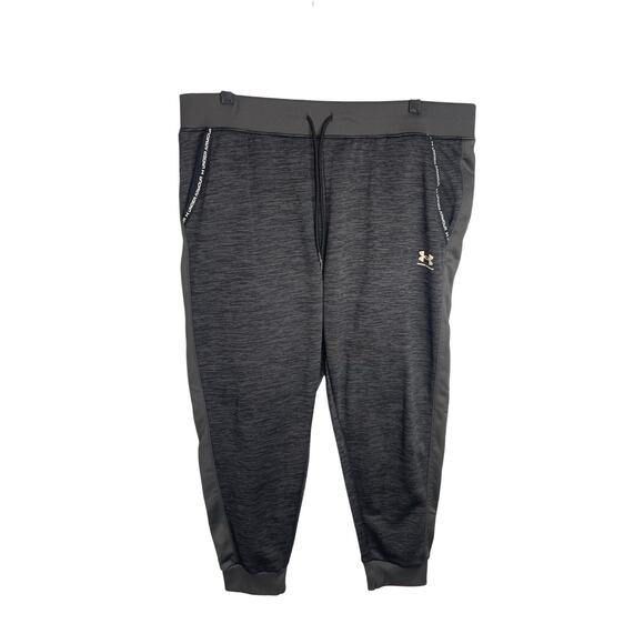 Under Armour black gray heather drawstring jogger pants w/ pockets women's XL - Picture 1 of 6